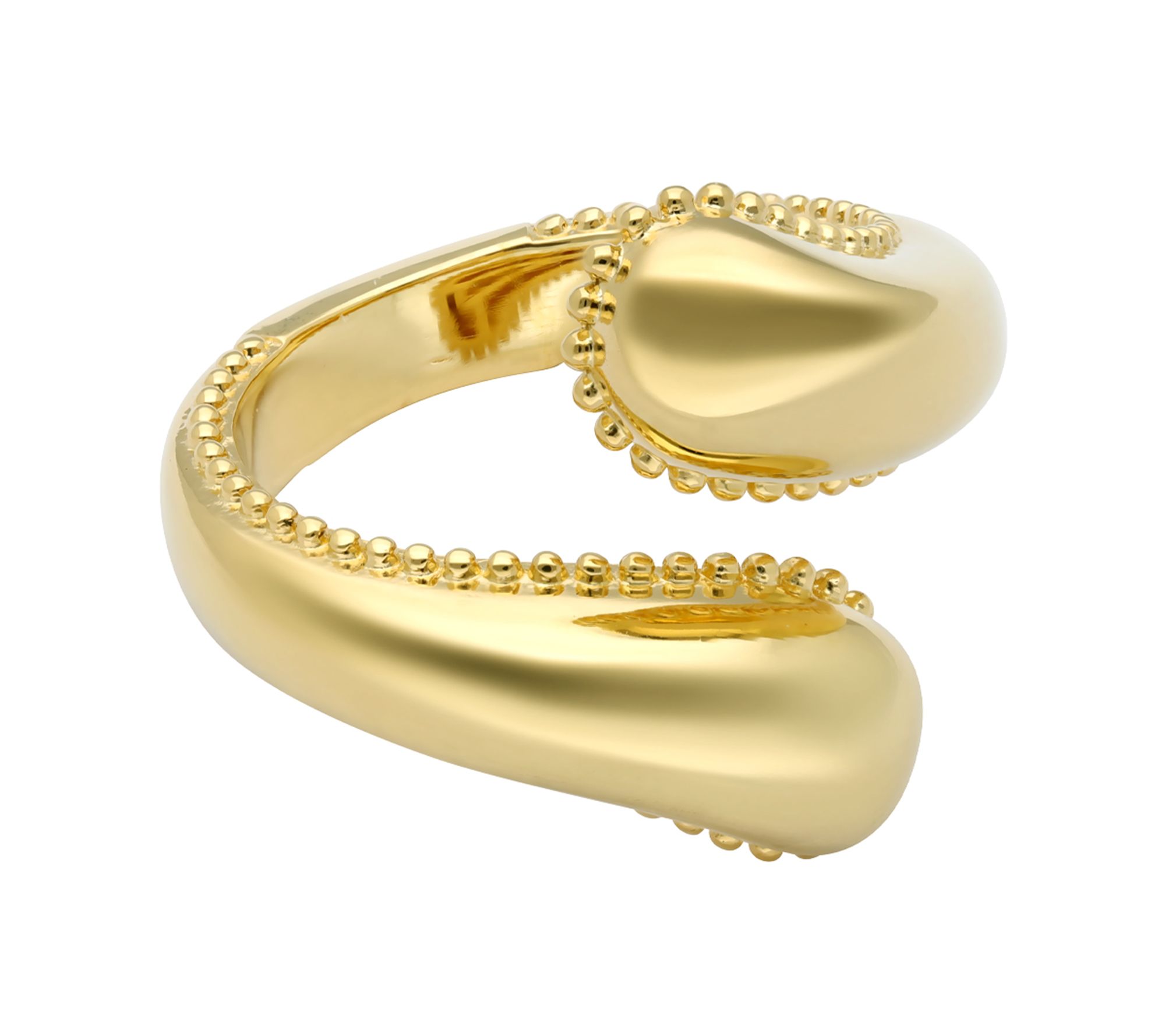 Elyse Ryan 14K Gold Clad Beaded Bypass Ring