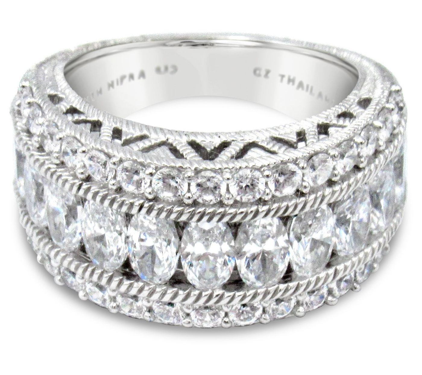 Qvc diamonique band deals rings