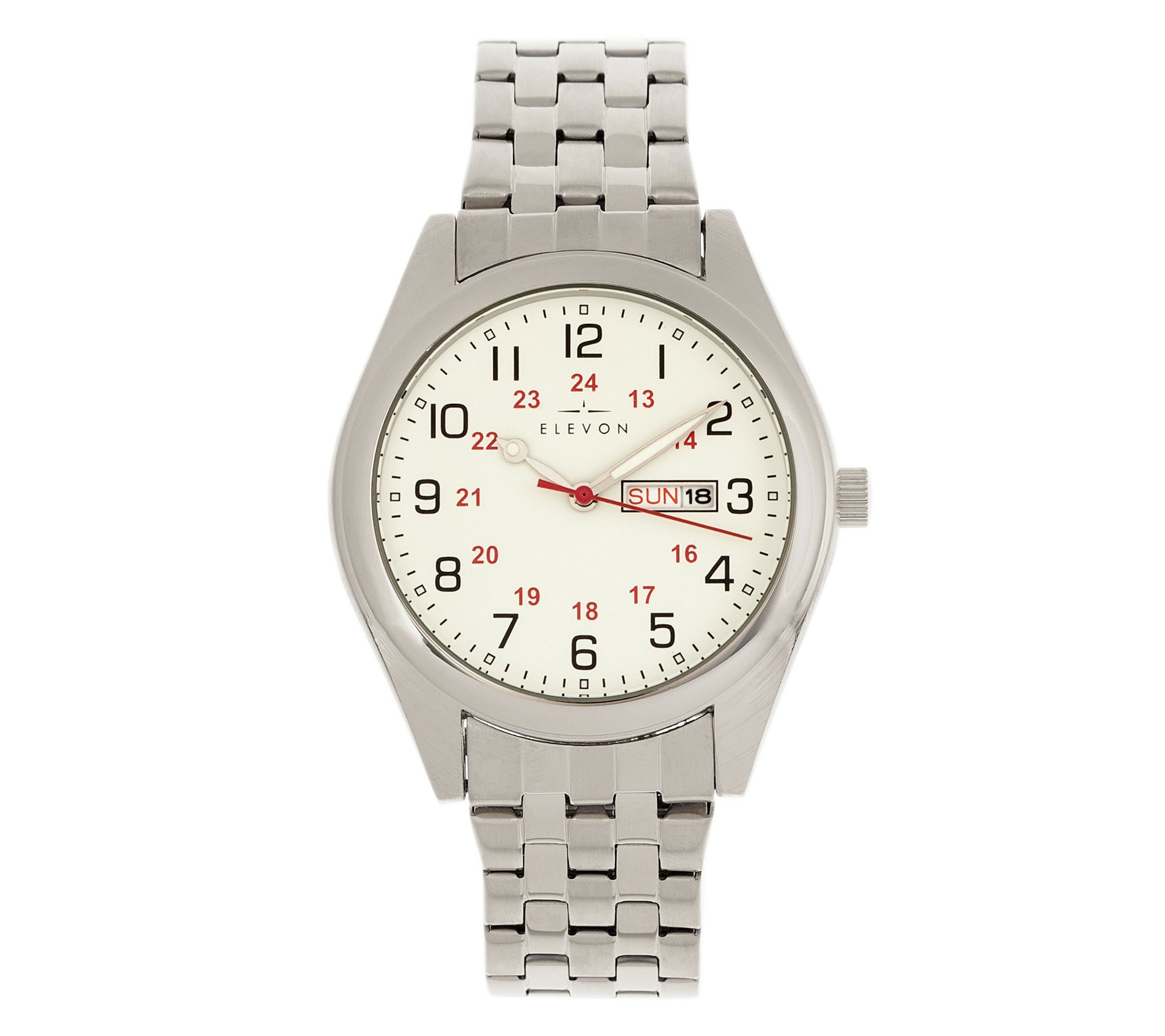 Elevon Men's Gann Silvertone White Dial Watch