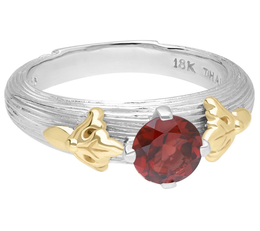 Ariva Sterling Silver & 18K Gold Gemstone Ring