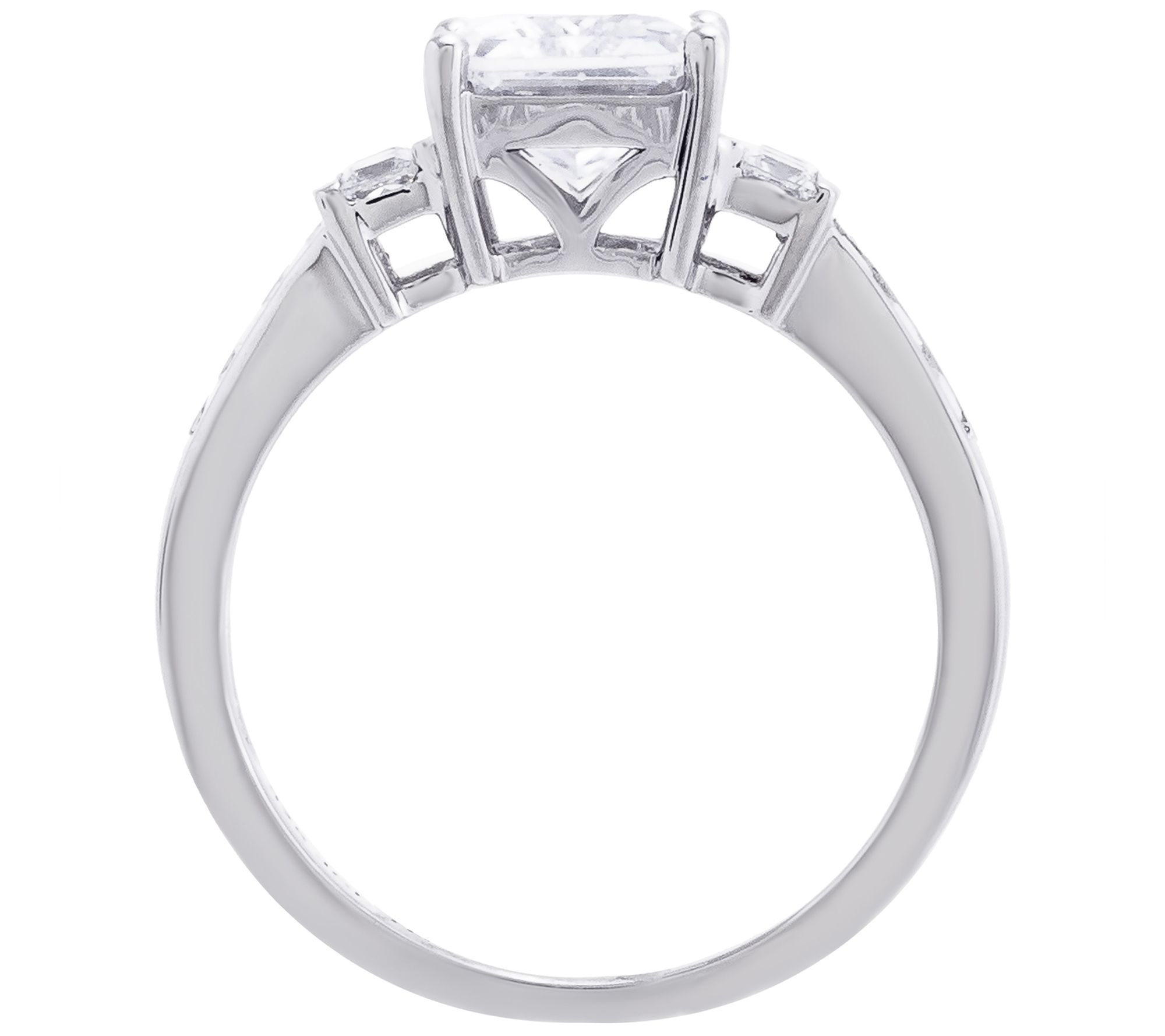 Diamonique 4.35 cttw Engagement Ring, Sterling Silver - QVC.com