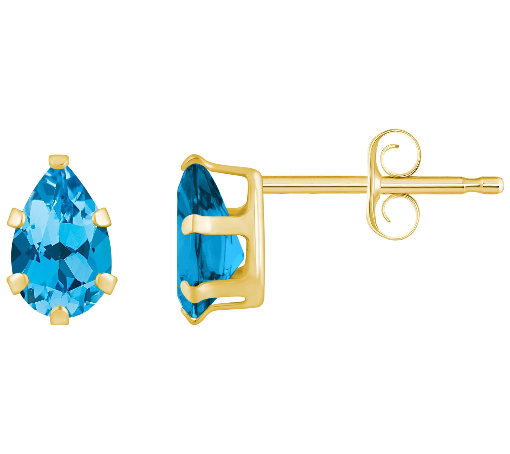 Affinity Gems Pear Cut Gemstone Stud Earrings, 10K Gold