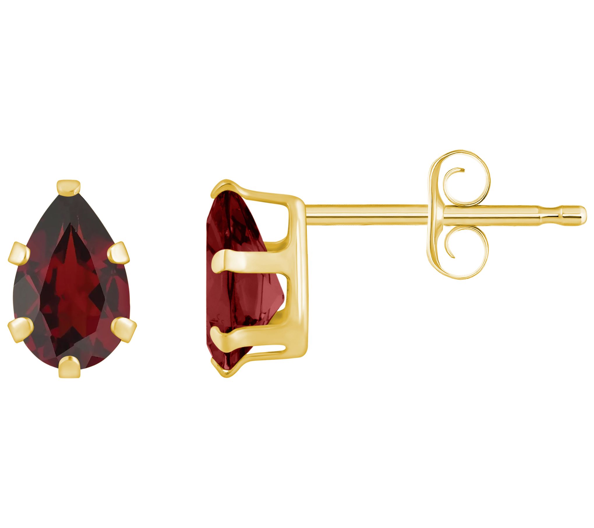 Affinity Gems Pear Cut Gemstone Stud Earrings, 10K Gold