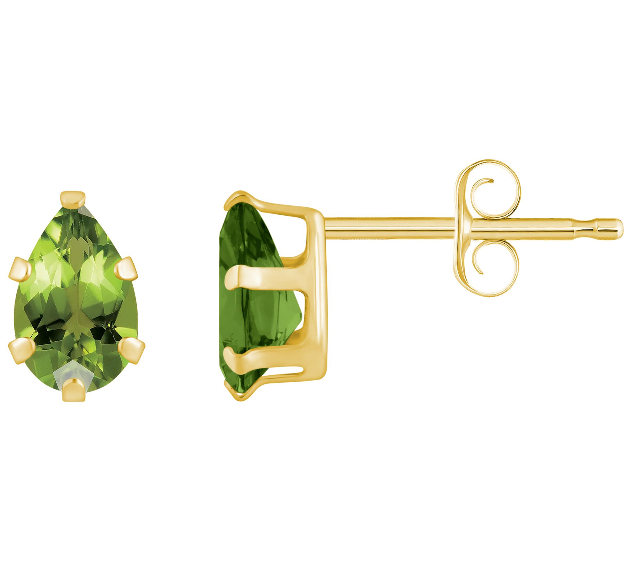 Affinity Gems Pear Cut Gemstone Stud Earrings, 10K Gold