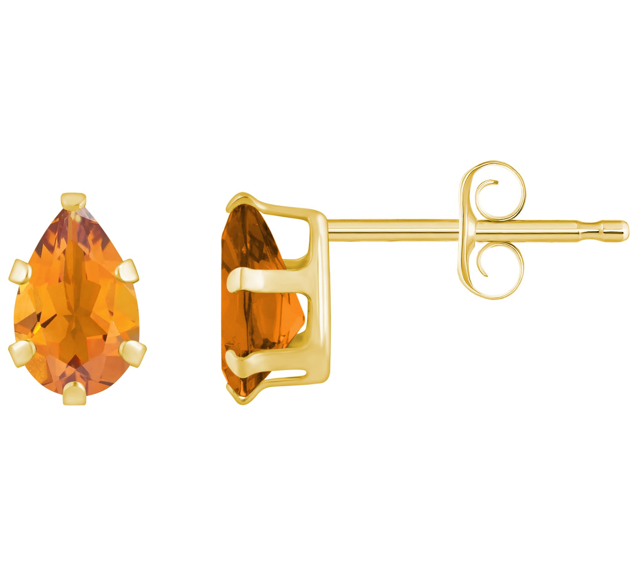 Affinity Gems Pear Cut Gemstone Stud Earrings, 10K Gold
