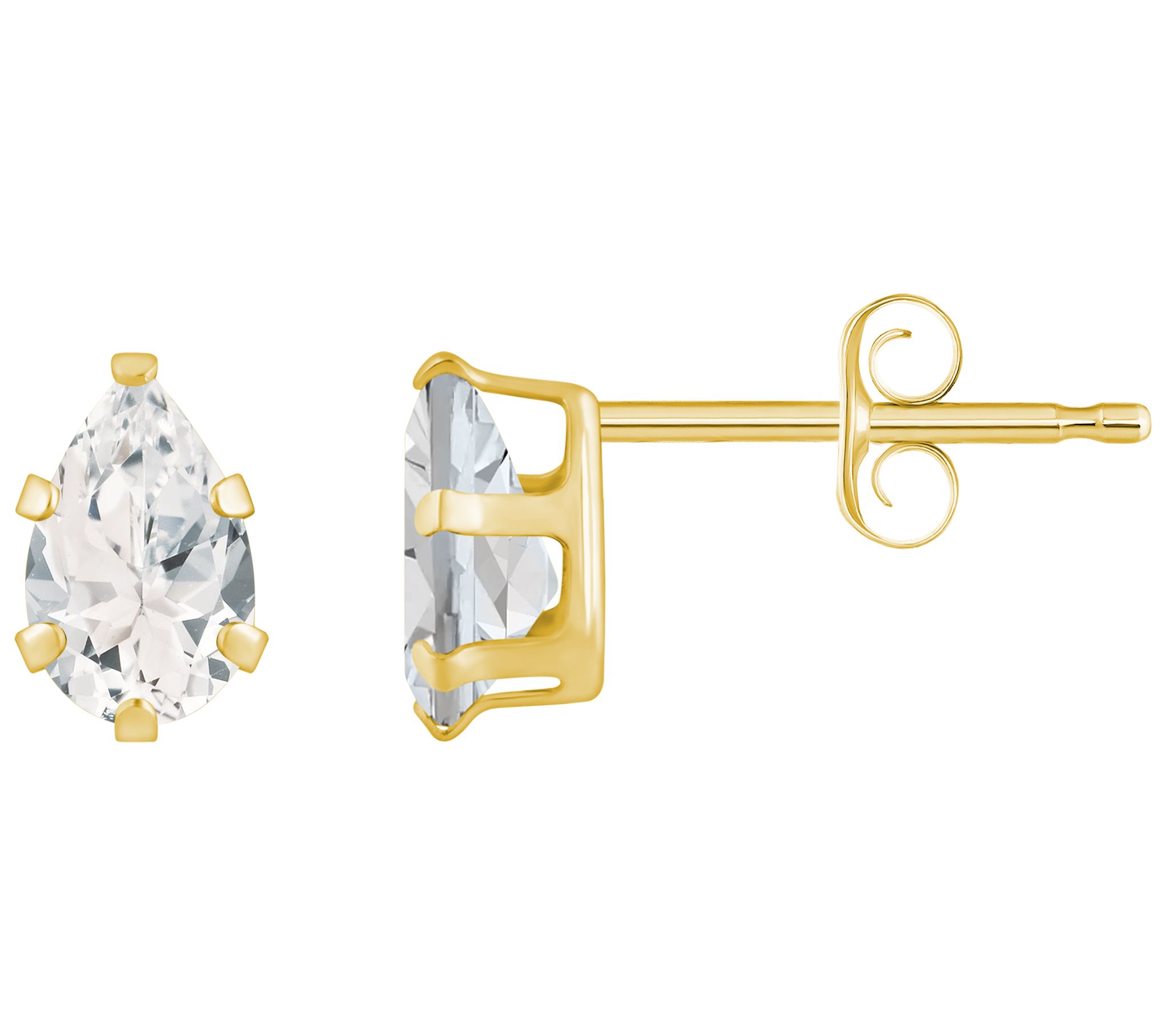 Affinity Gems Pear Cut Gemstone Stud Earrings, 10K Gold