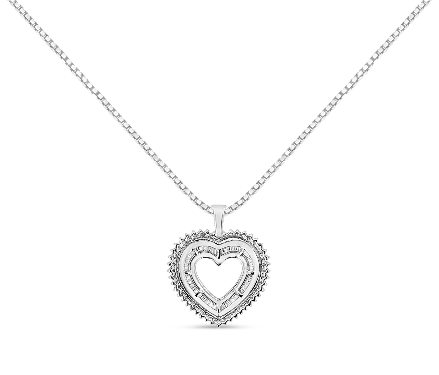 Haus of Brilliance 1.00 cttw Diamond Heart Necklace, Sterling