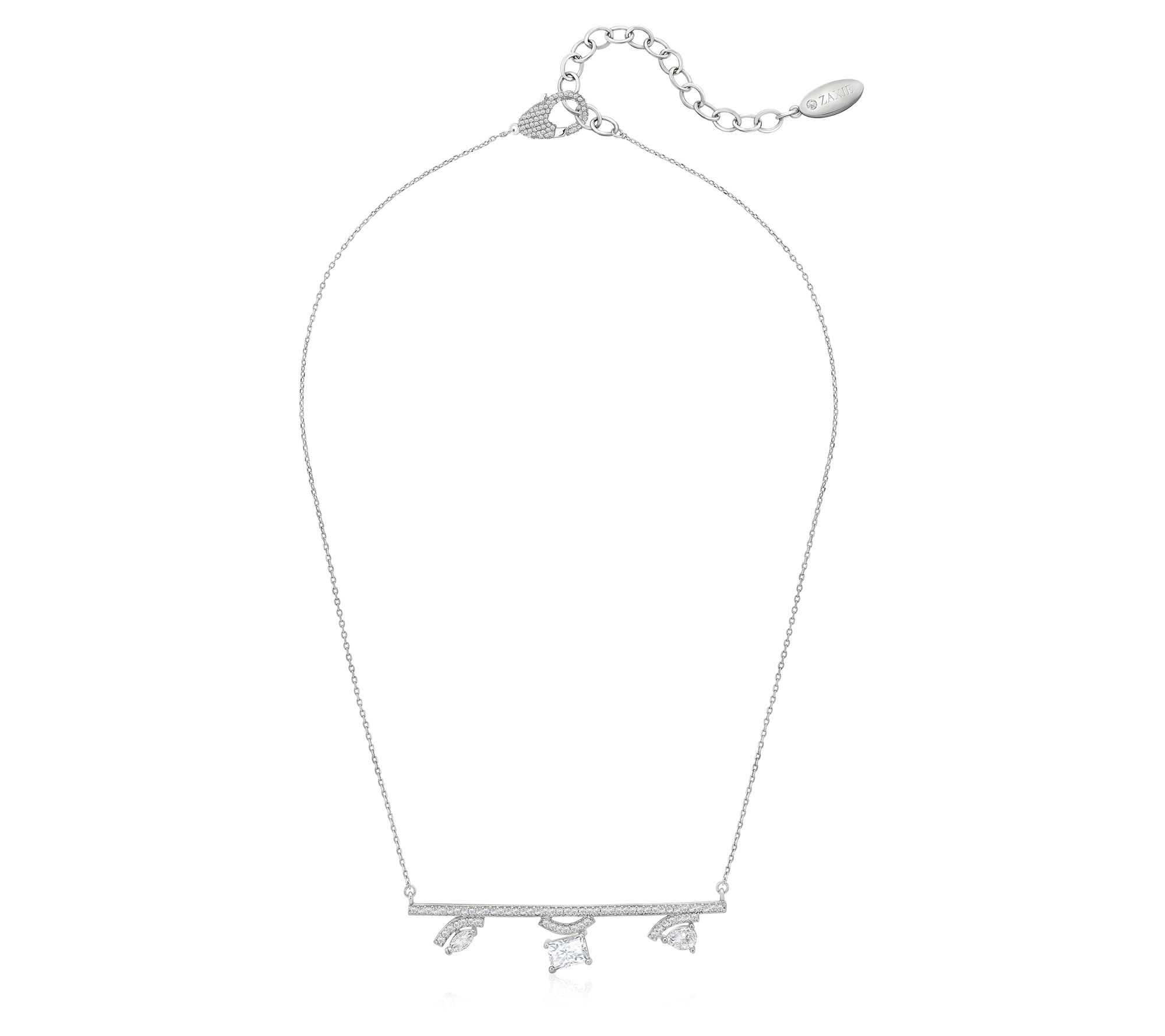 Diamonique x Zaxie 1.50 cttw Crystal Bar Necklace