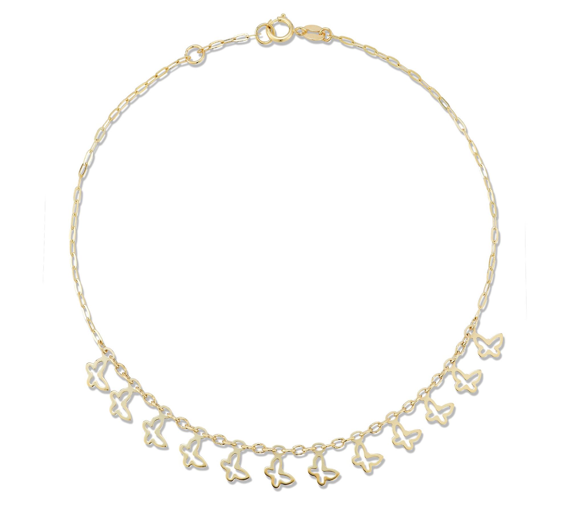 Luminosa Gold Butterfly Chain Ankle Bracelet, 14K
