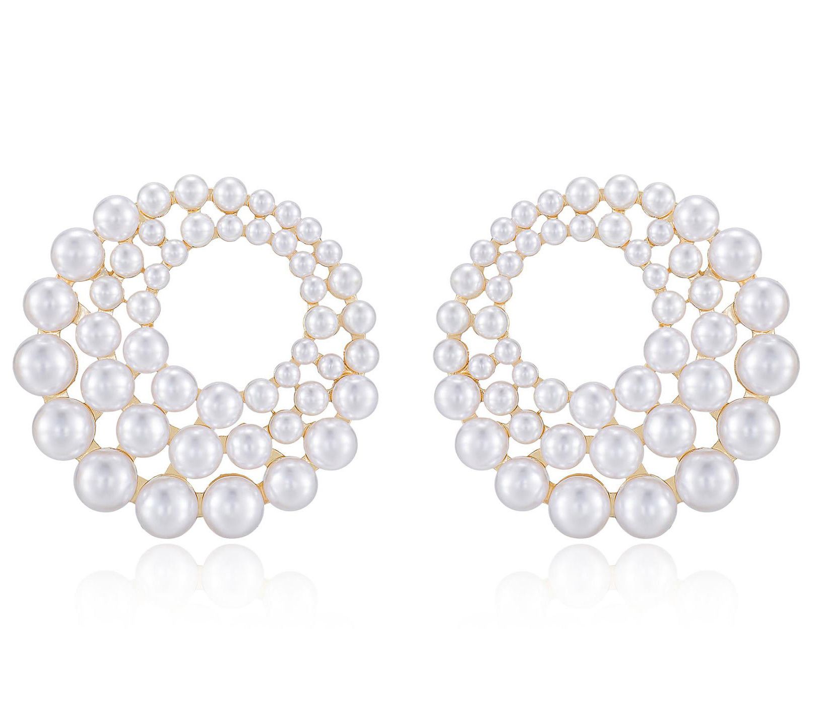 Ettika Blushing Faux Pearl Earrings