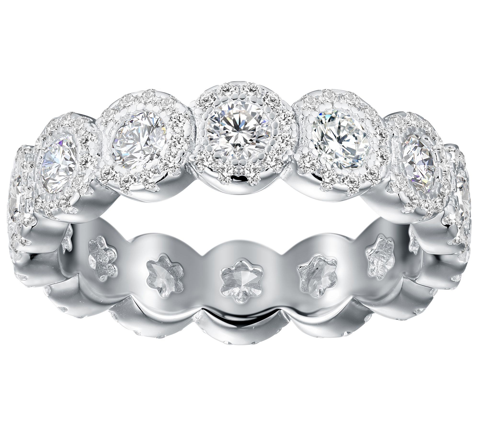 Diamonique 2.40 cttw Eternity Band Ring, Sterling Silver