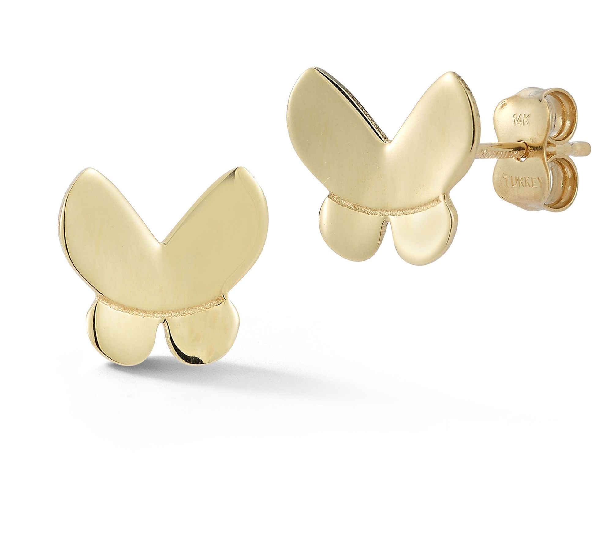 Luminosa Gold Curved Butterfly Stud Earrings, 14K