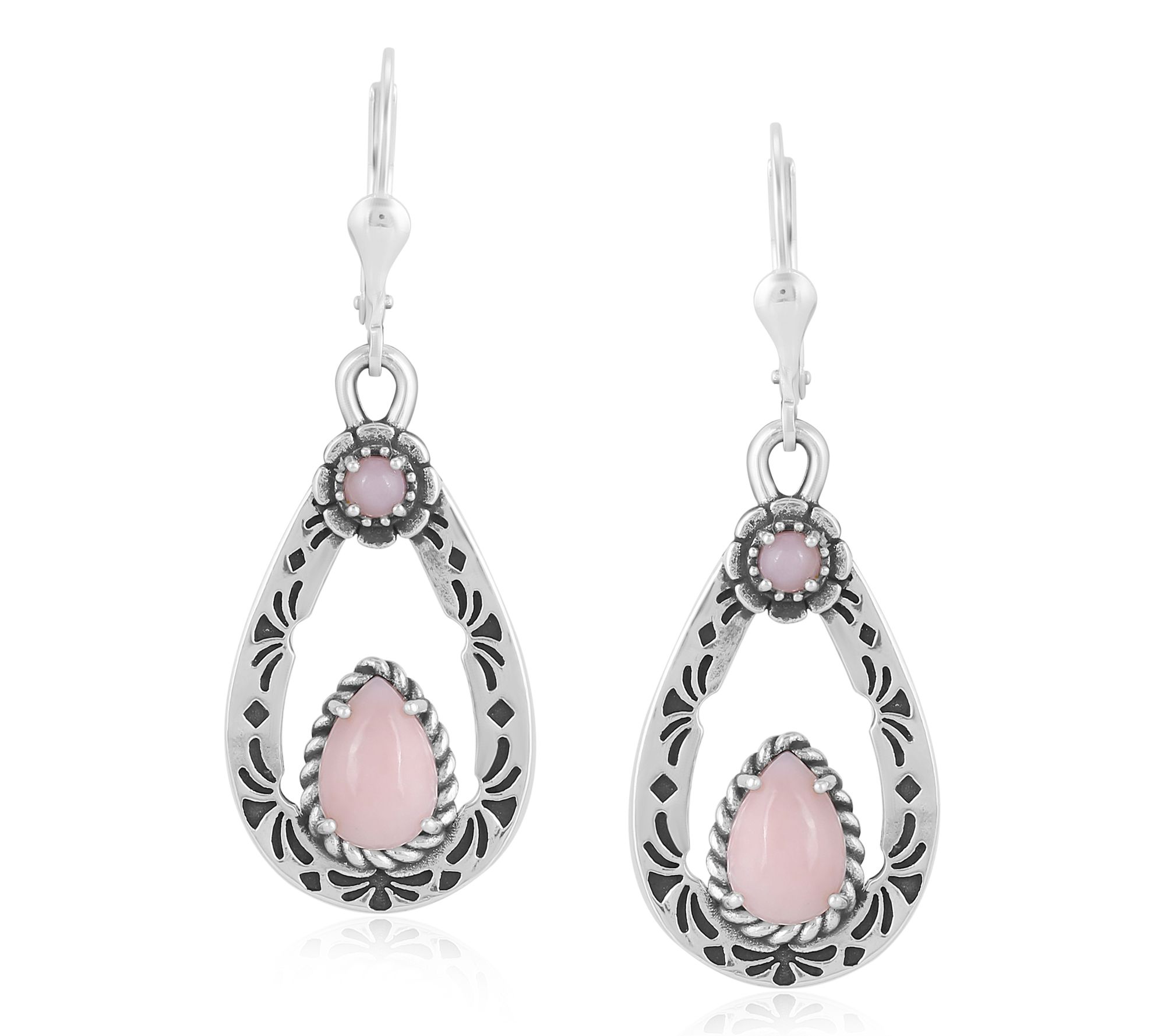 American West Sterling Pear Gemstone Dangle Earrings