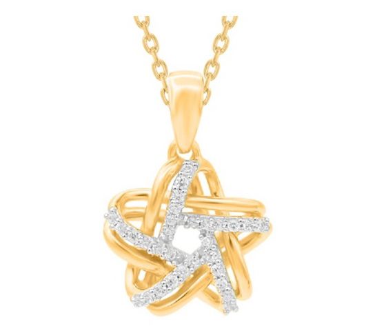 Accents by Affinity Diamond Star Pendant w/ Chain, 14K Gold