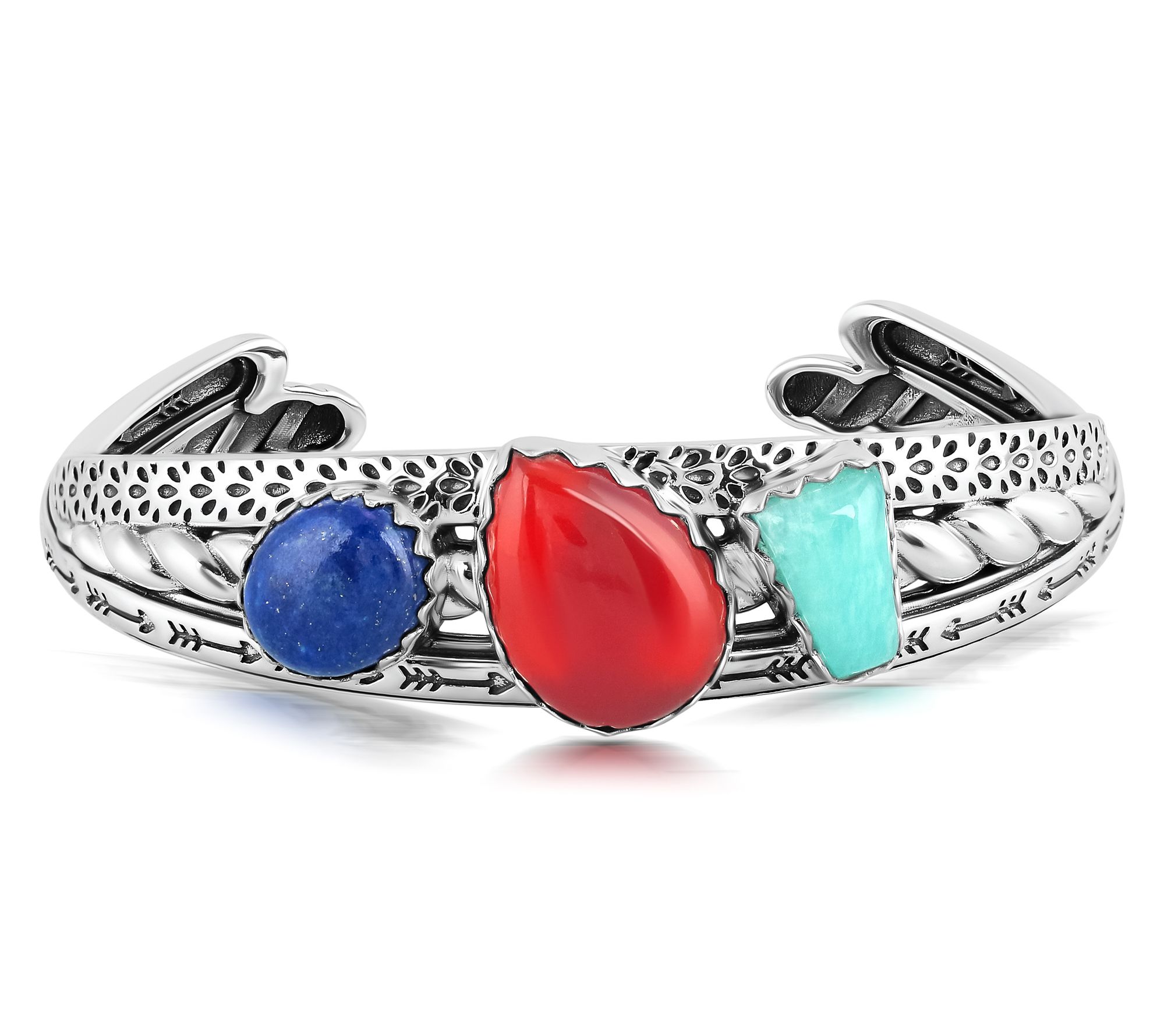 American West Sterling Silver Multi-Gemstone Cuff