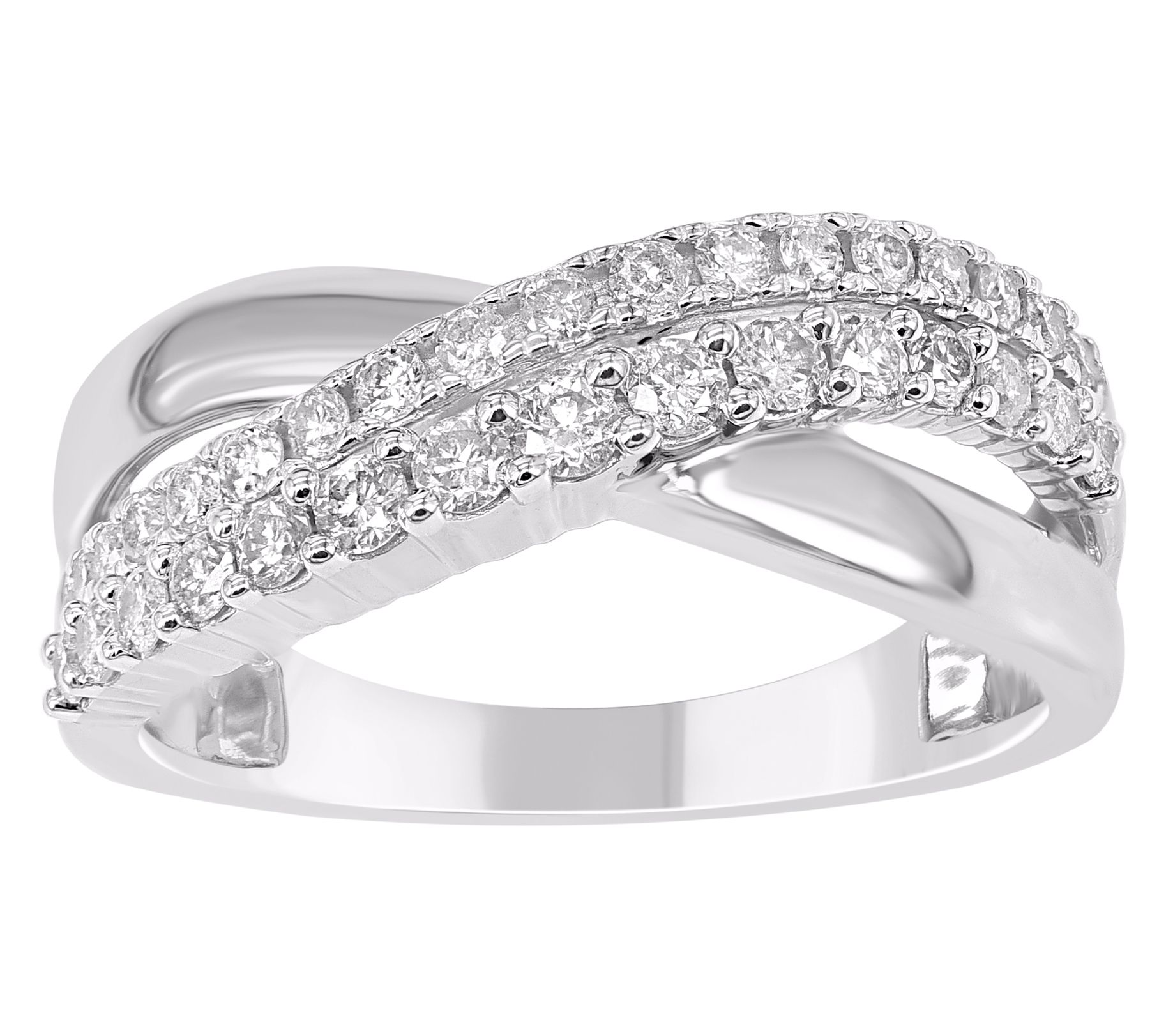 Affinity Diamonds 0.50 cttw Bypass Ring, Sterling Silver