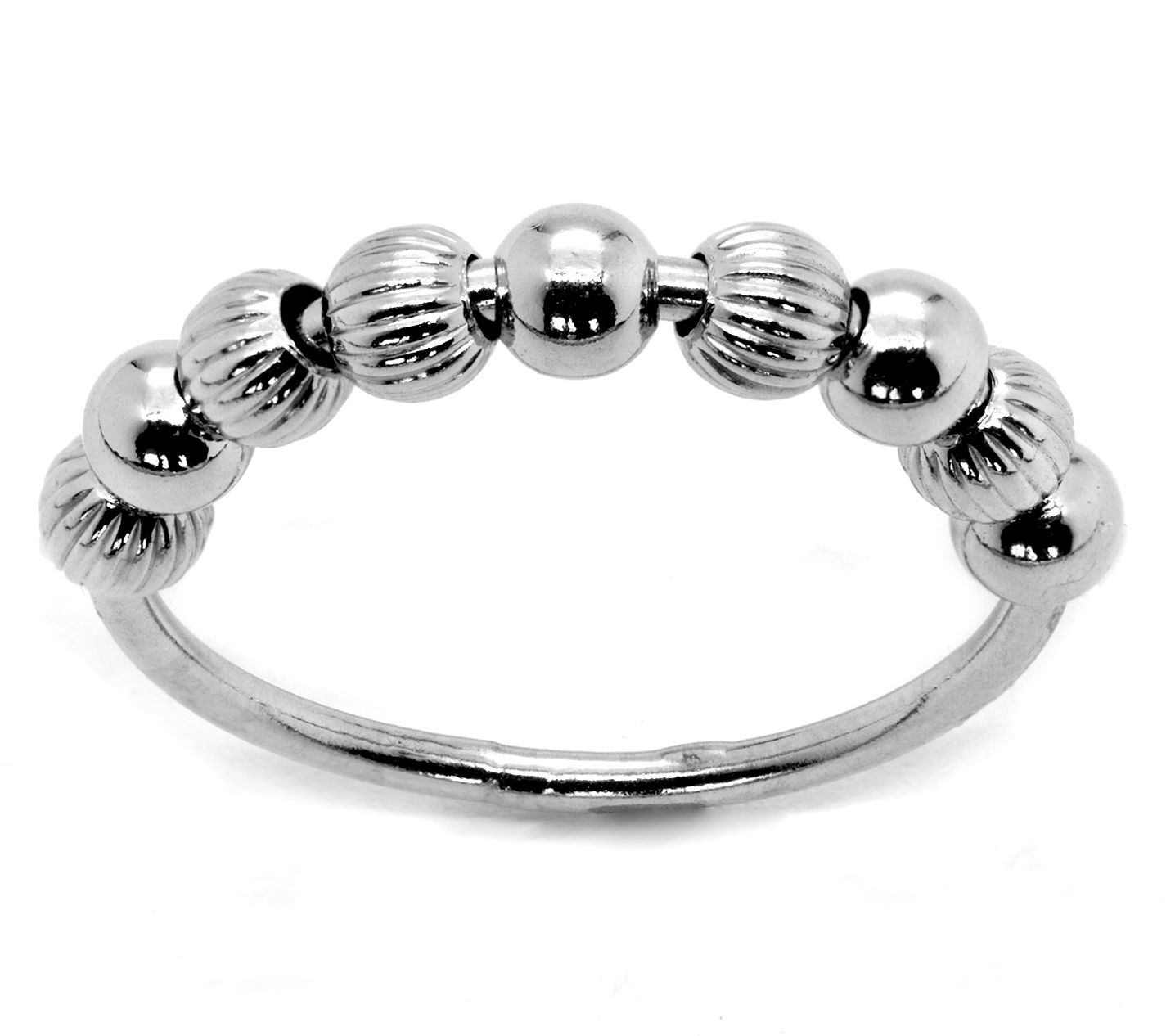 Or Paz Sterling Silver Beaded Spinner Fidget Ring