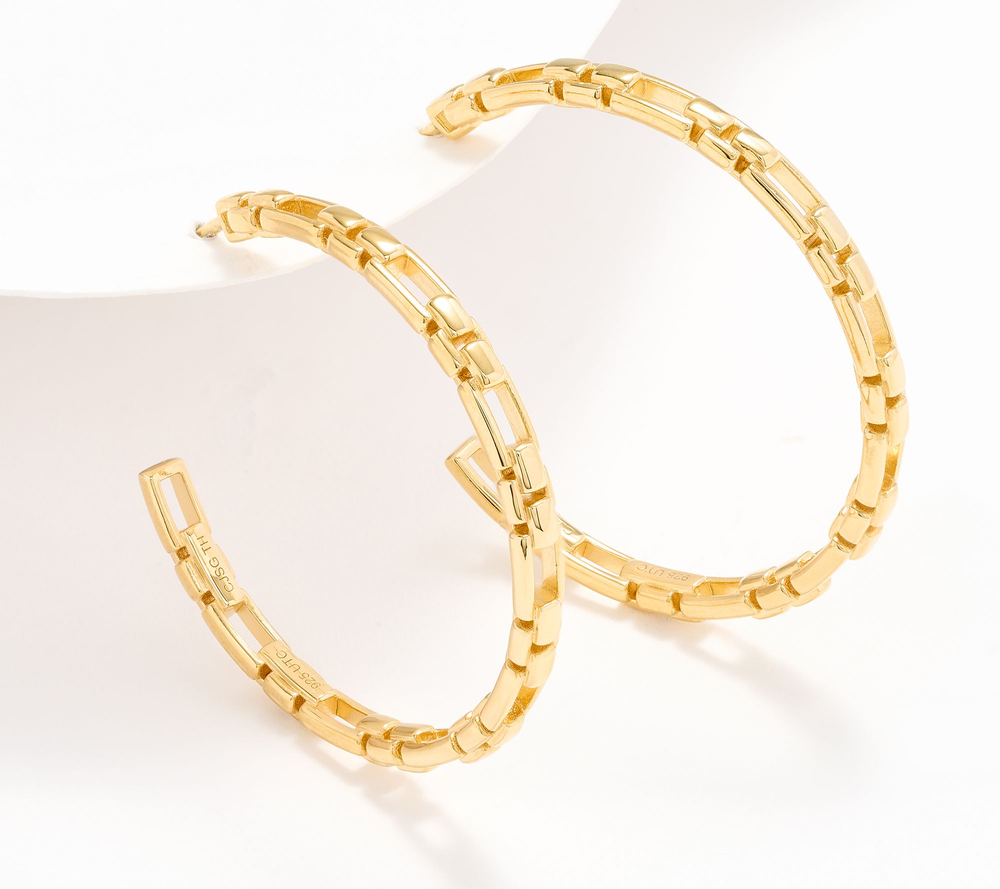 Christian James by Scott Grimes 14K Gold Clad 1-1/2" Luciano Hoop Earrings