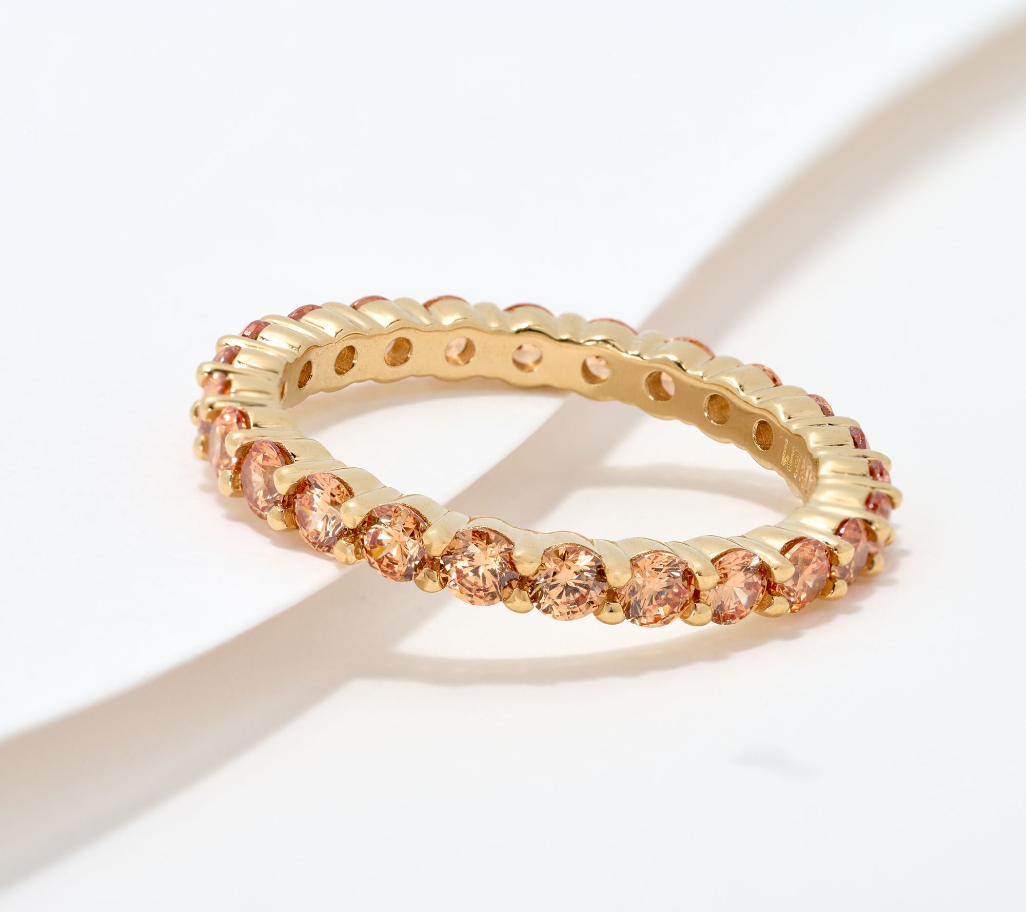 Diamonique Classics Full of Color Band Ring, 14K Plated