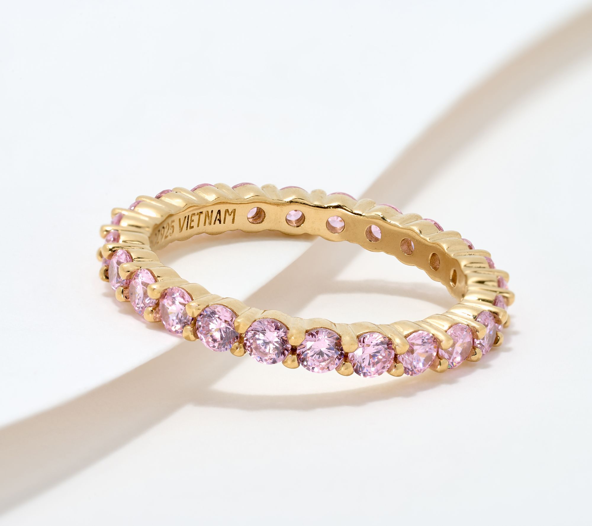 Diamonique Classics Full of Color Band Ring, 14K Plated