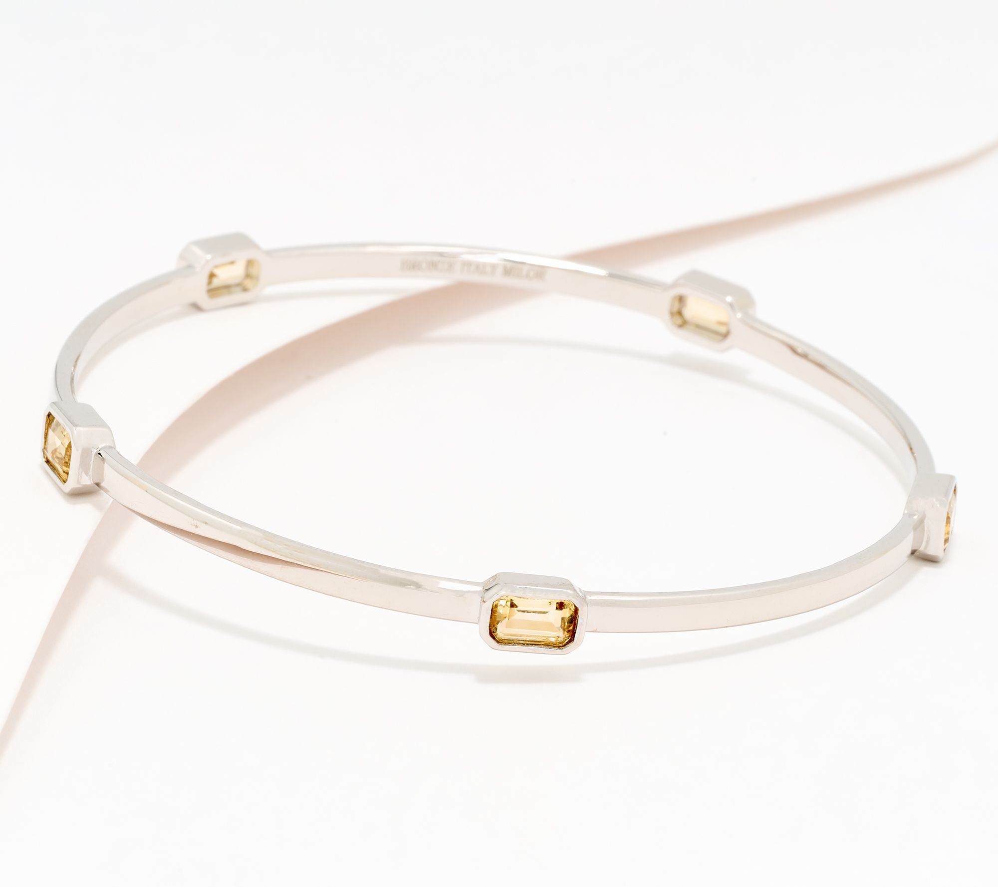 "As Is" David Markstein Bronze Emerald Cut Silver Plated Gem