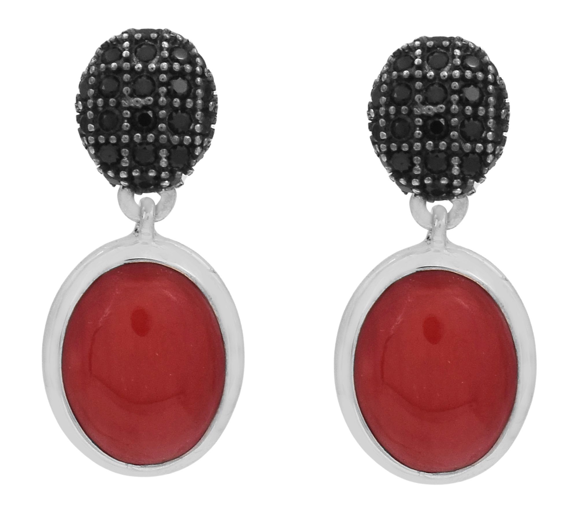 Affinity Gems Spinel & Dyed Bamboo Dangle Earrings, Sterling