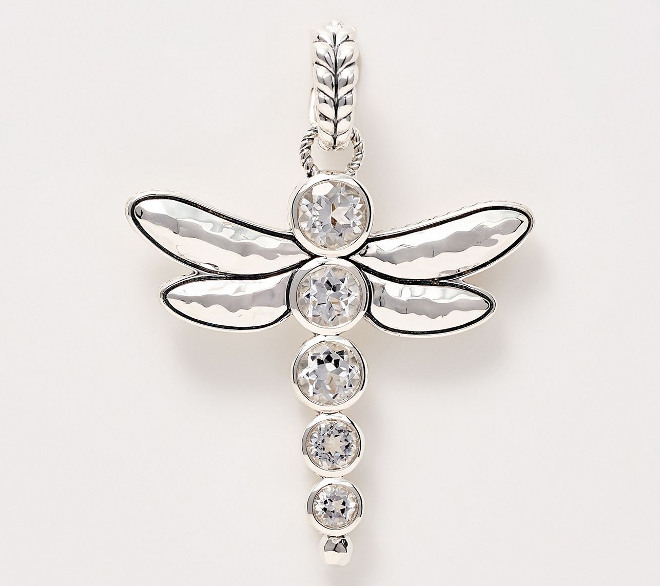 JAI Sterling Silver Bezel Set Gemstone Dragonfly Enhancer