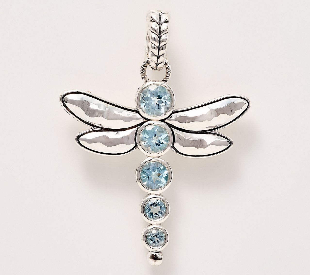 JAI Sterling Silver Bezel Set Gemstone Dragonfly Enhancer