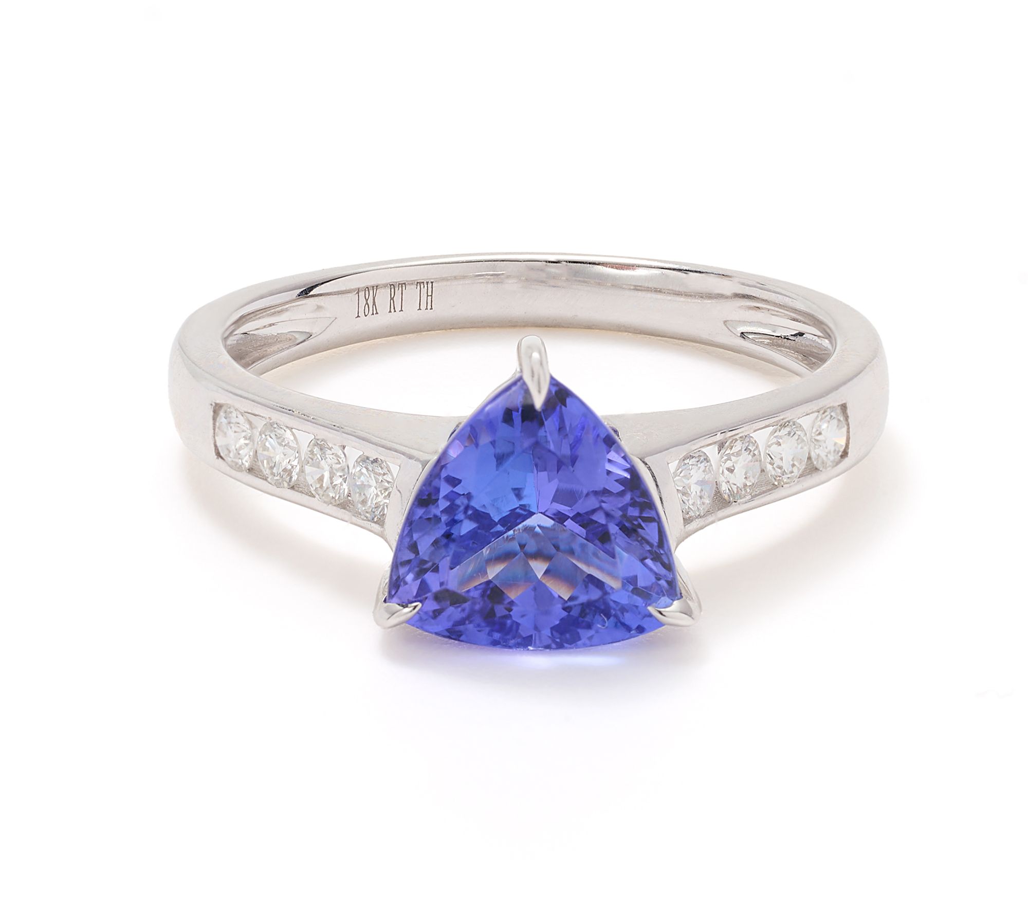 Pure Tanzanite by Jeff Moseley 1.75 cttw Trillion Cut Ring, 18K Gold