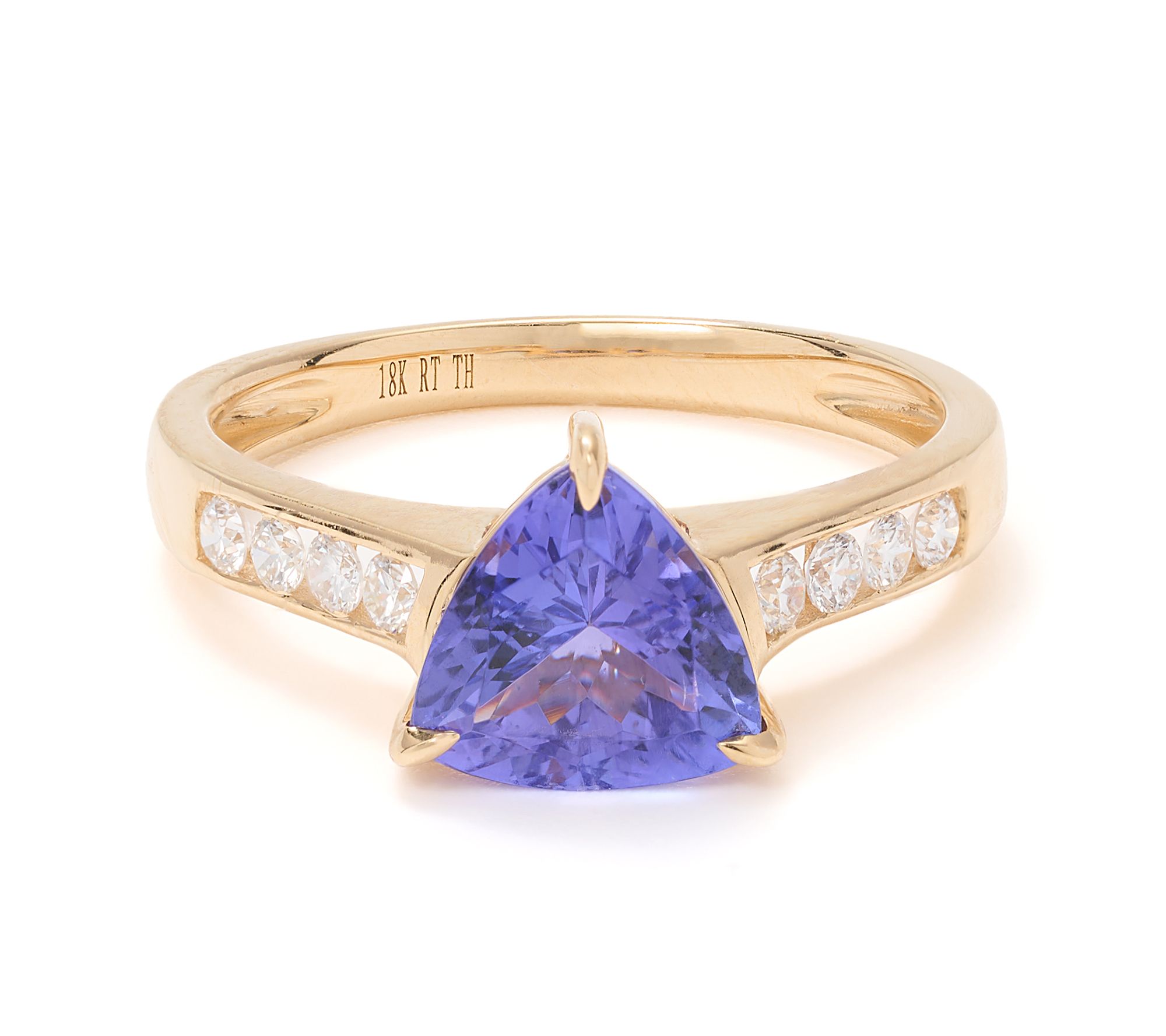 Pure Tanzanite by Jeff Moseley 1.75 cttw Trillion Cut Ring, 18K Gold