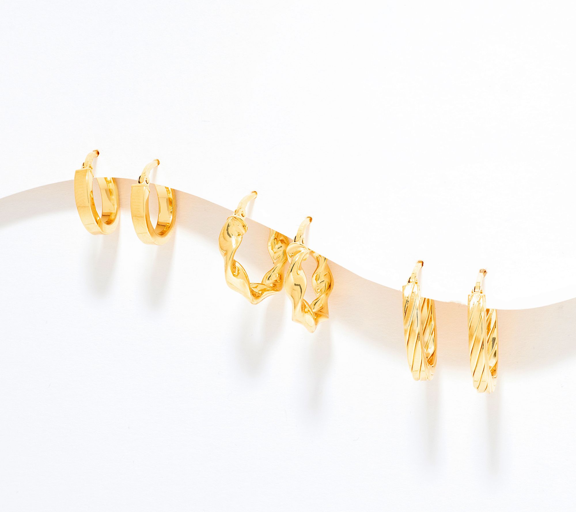 "As Is" UltraFine 950 Silver Set of 3 Hoop Earrings