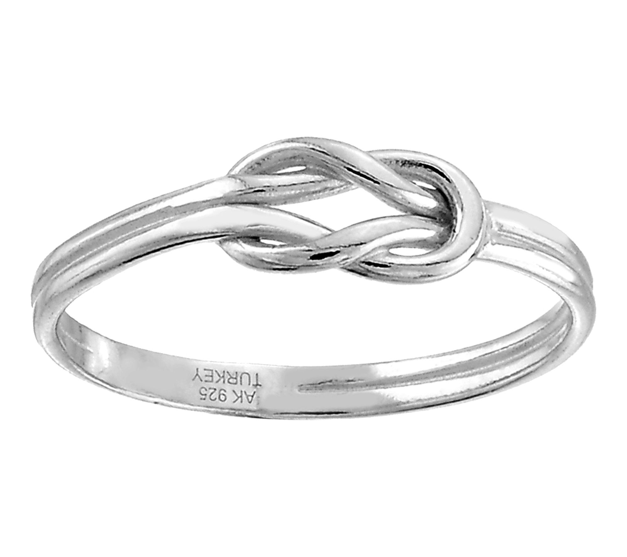 Silver Style Love Knot Band Ring, Sterling