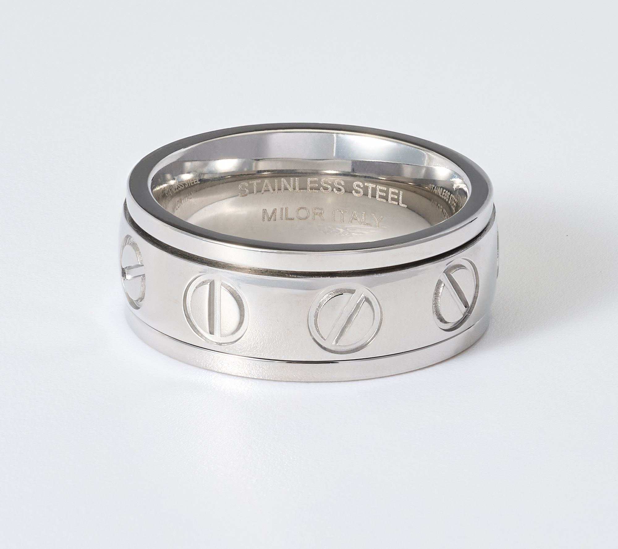 David Markstein Stainless Steel Couture Status Spinning Nail Ring