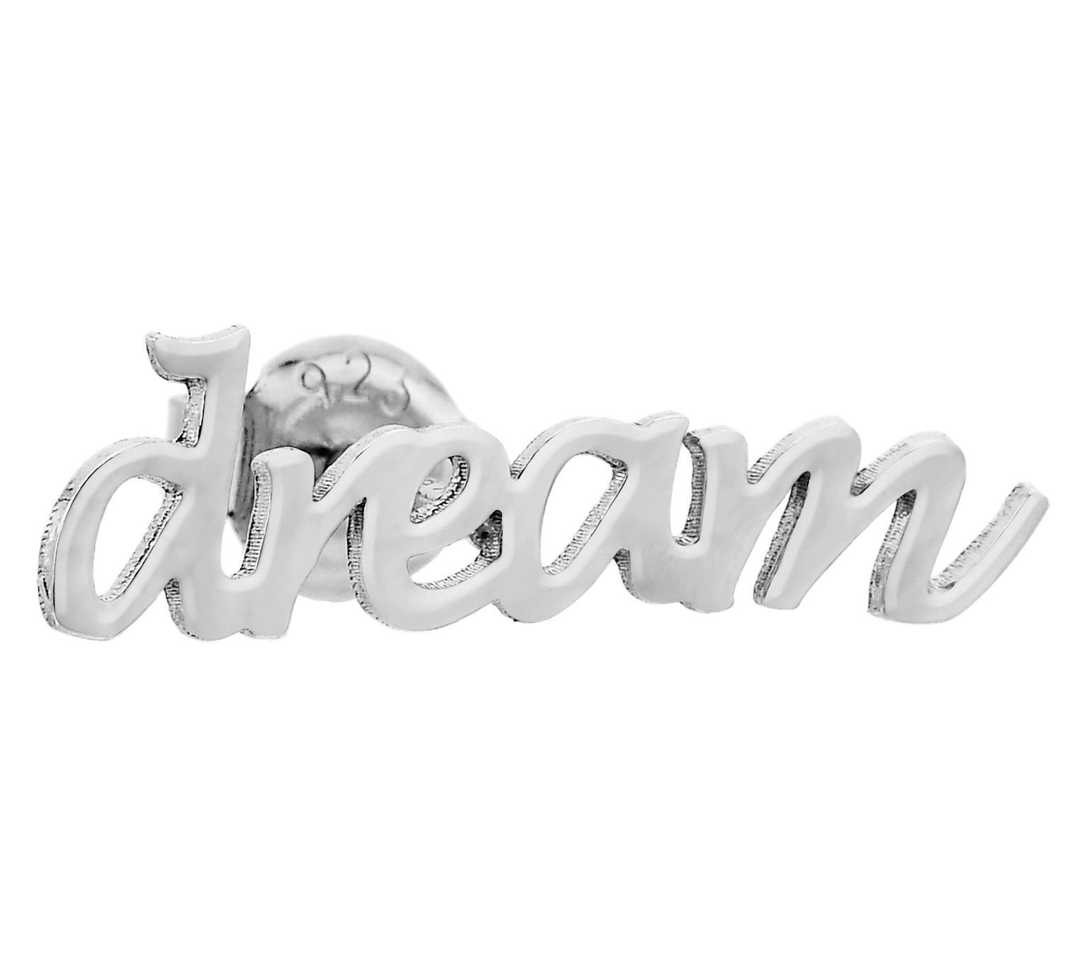 Silver Style Dream Script Single Stud Earring,Sterling