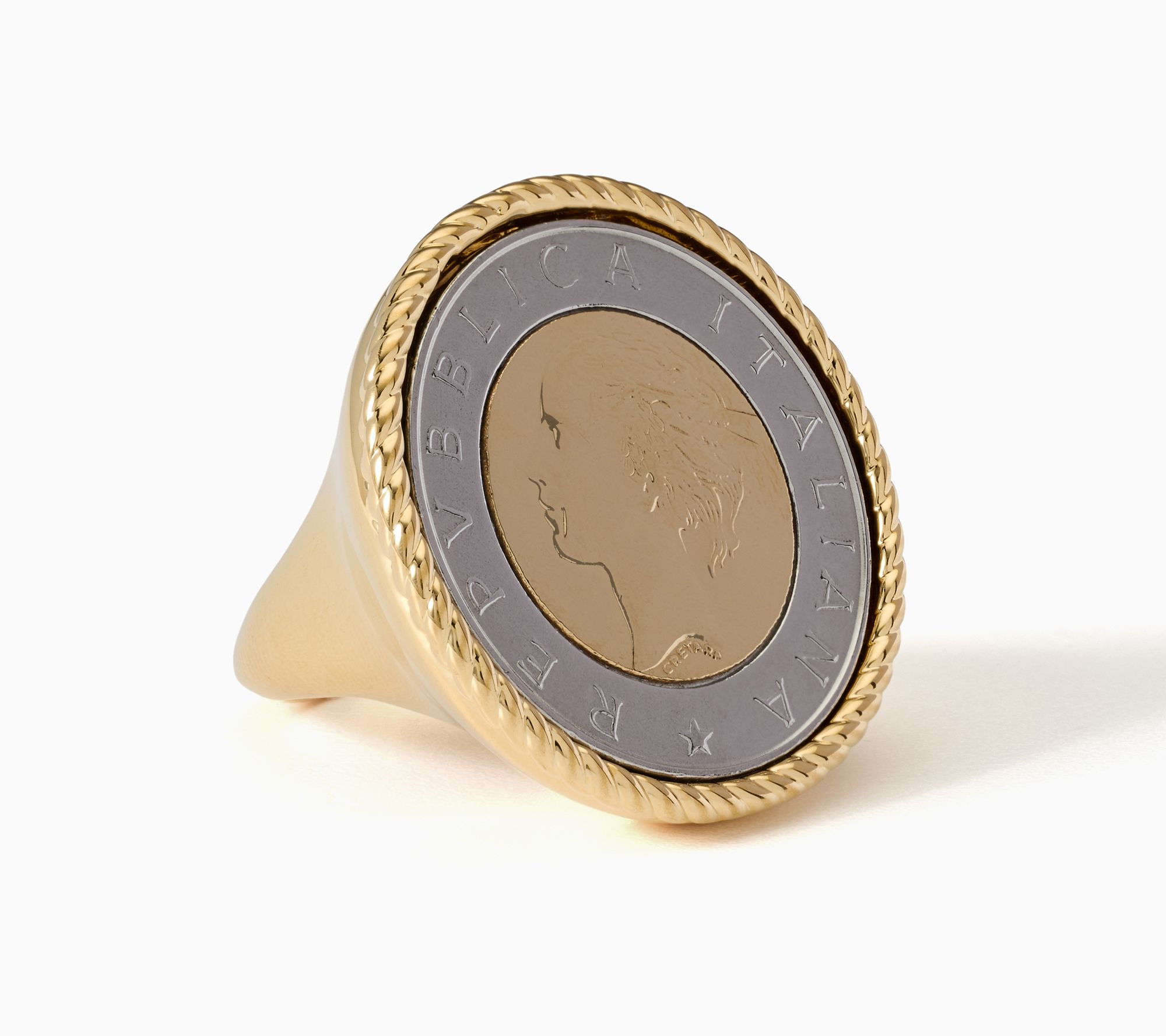  David Markstein Bronze 500 Lira Coin Upscale Ring