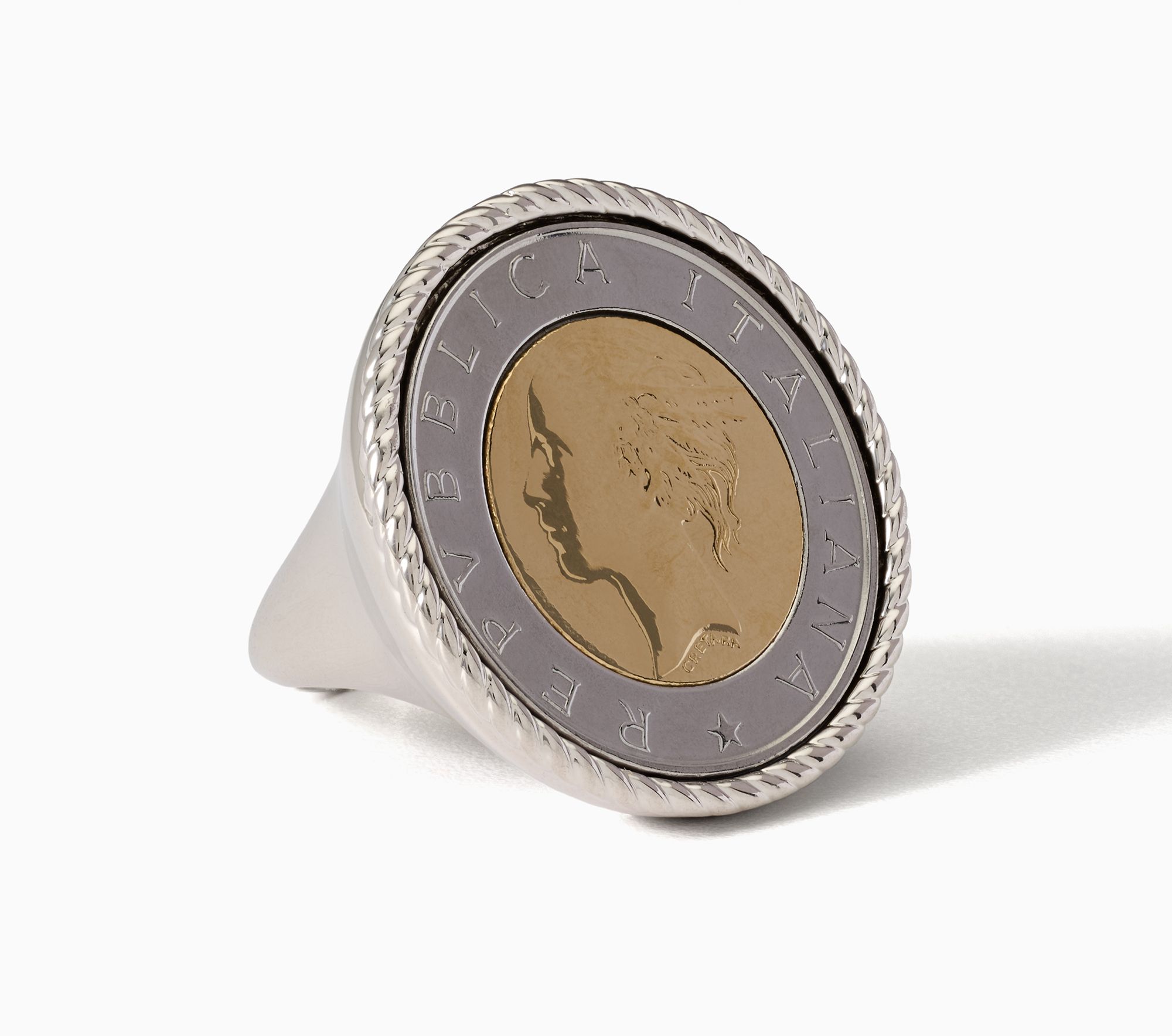 David Markstein Bronze 500 Lira Coin Upscale Ring