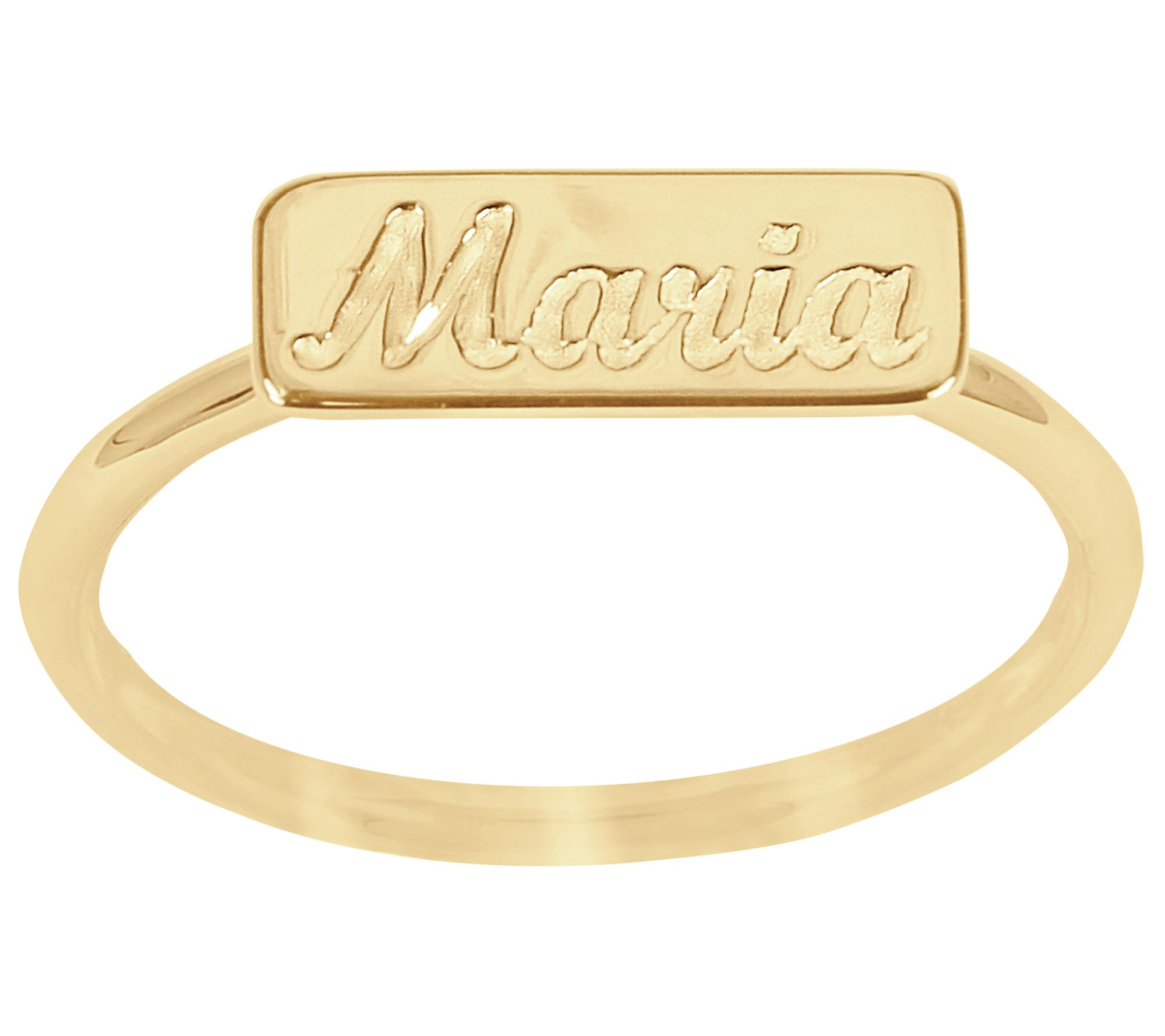 Personalized Gold Bar Ring