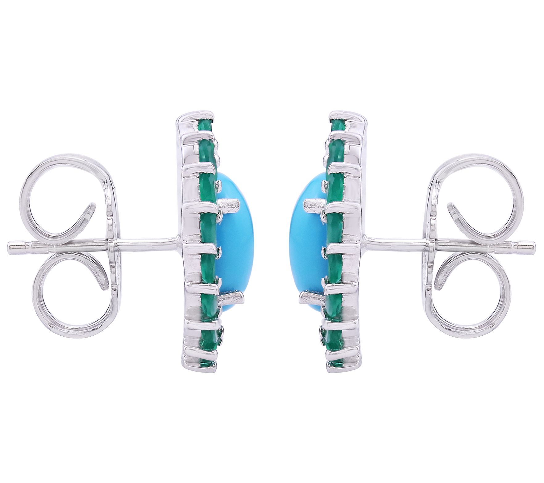 Generation Gems Sterling Turquoise & Green O nyx Earrings