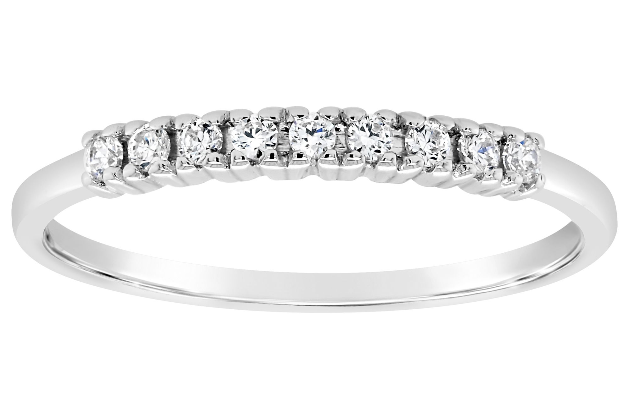 Affinity 14K Gold 1/8 cttw 9-Stone Diamond Band Ring