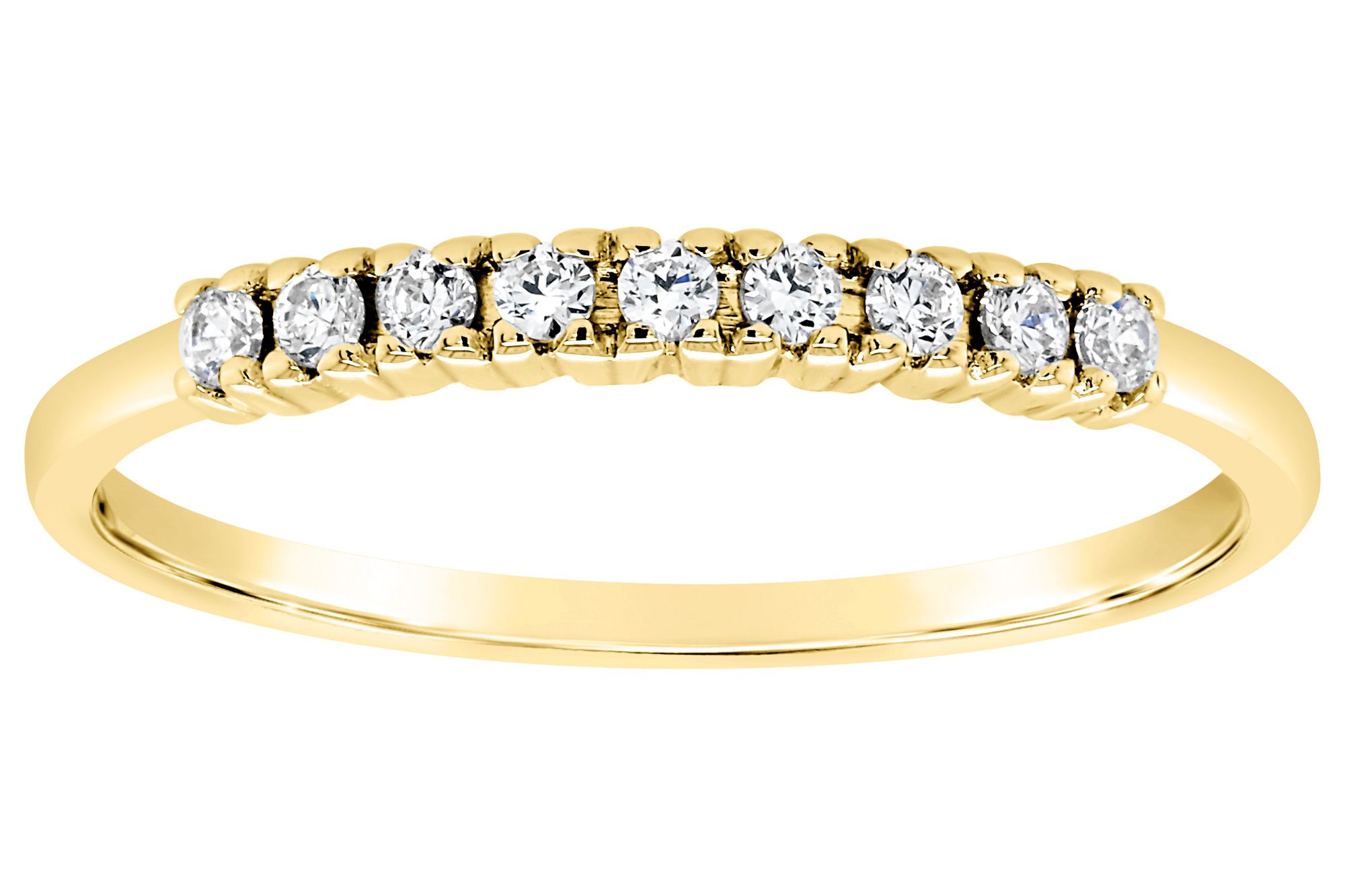 Affinity 14K Gold 1/8 cttw 9-Stone Diamond Band Ring