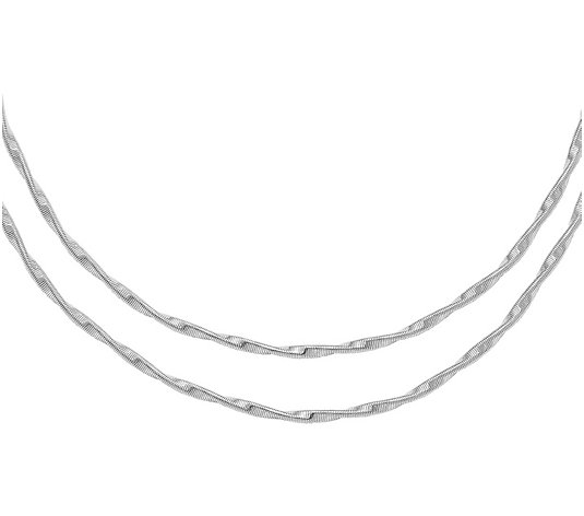 Italian Silver Twisted Omega Two-Strand Necklace, 26.6g