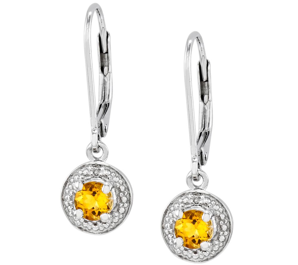 Sterling Round Faceted Birthstone Lever Back Earrings - QVC.com