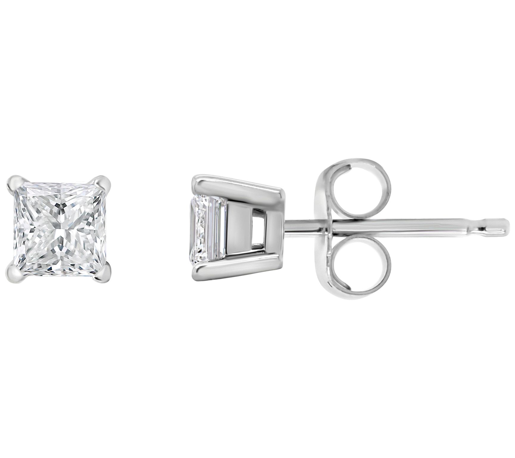 Affinity 0.75 cttw Princess Cut Diamond Stud Ea rrings, 14K
