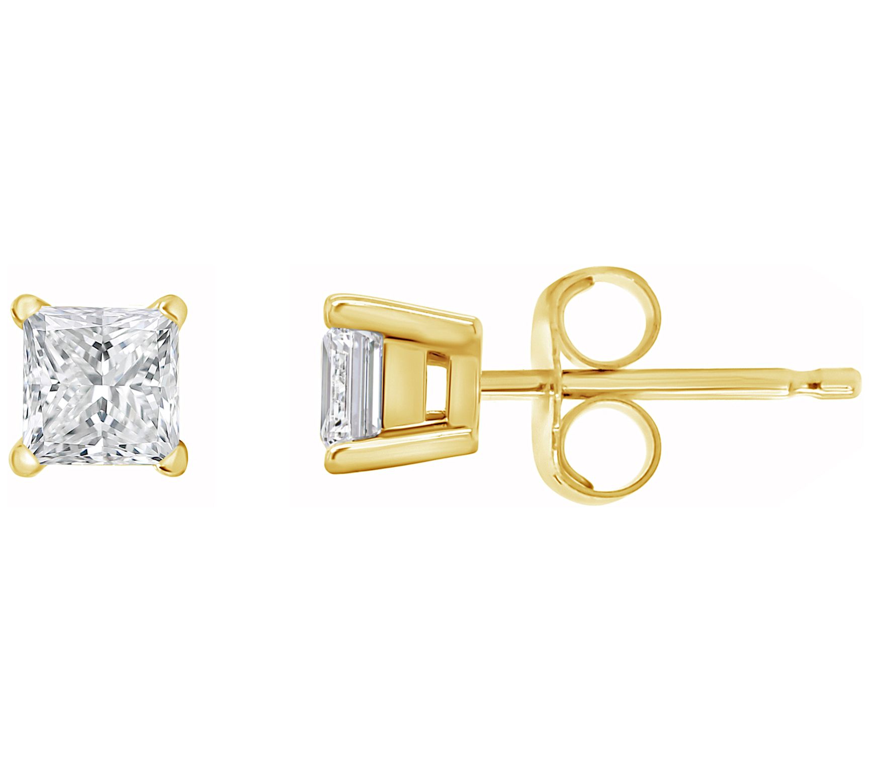 Affinity 0.75 cttw Princess Cut Diamond Stud Ea rrings, 14K