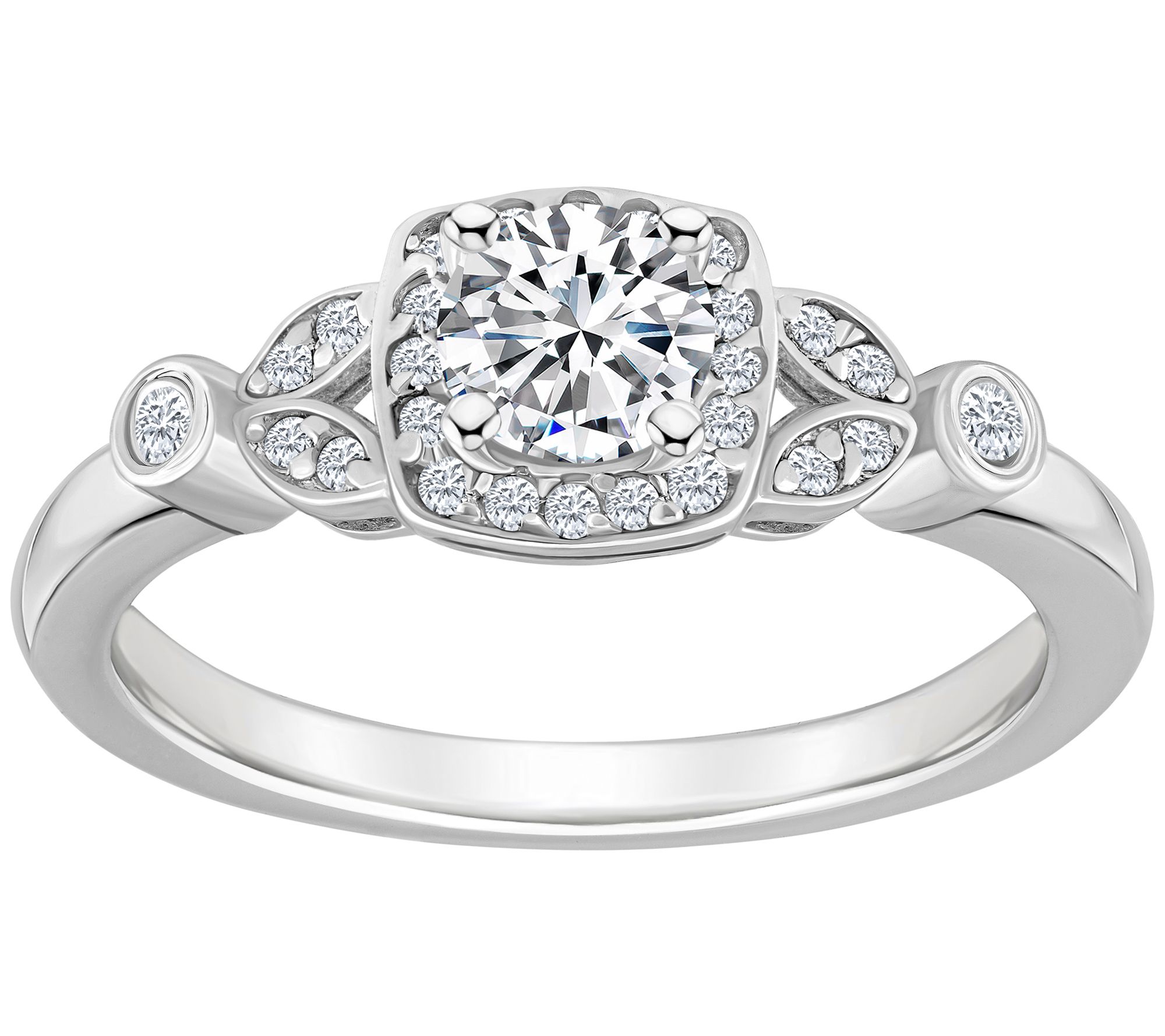 Affinity 0.55 cttw Diamond Halo Engagement Ring , 14K Gold