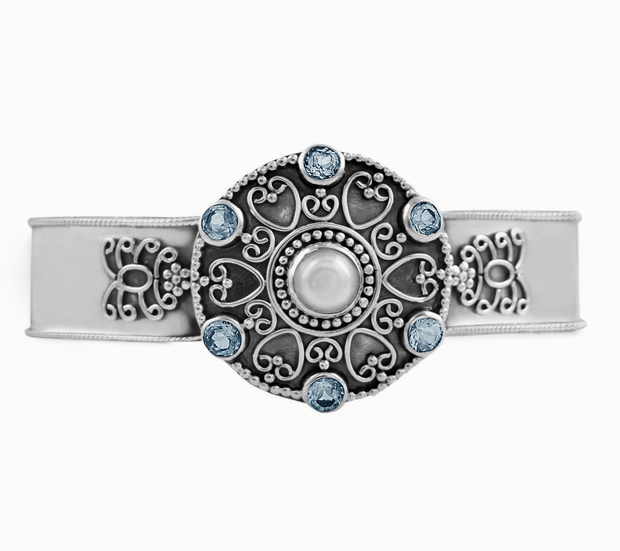 Artisan Crafted Sterling Silver Medallion CuffBracelet