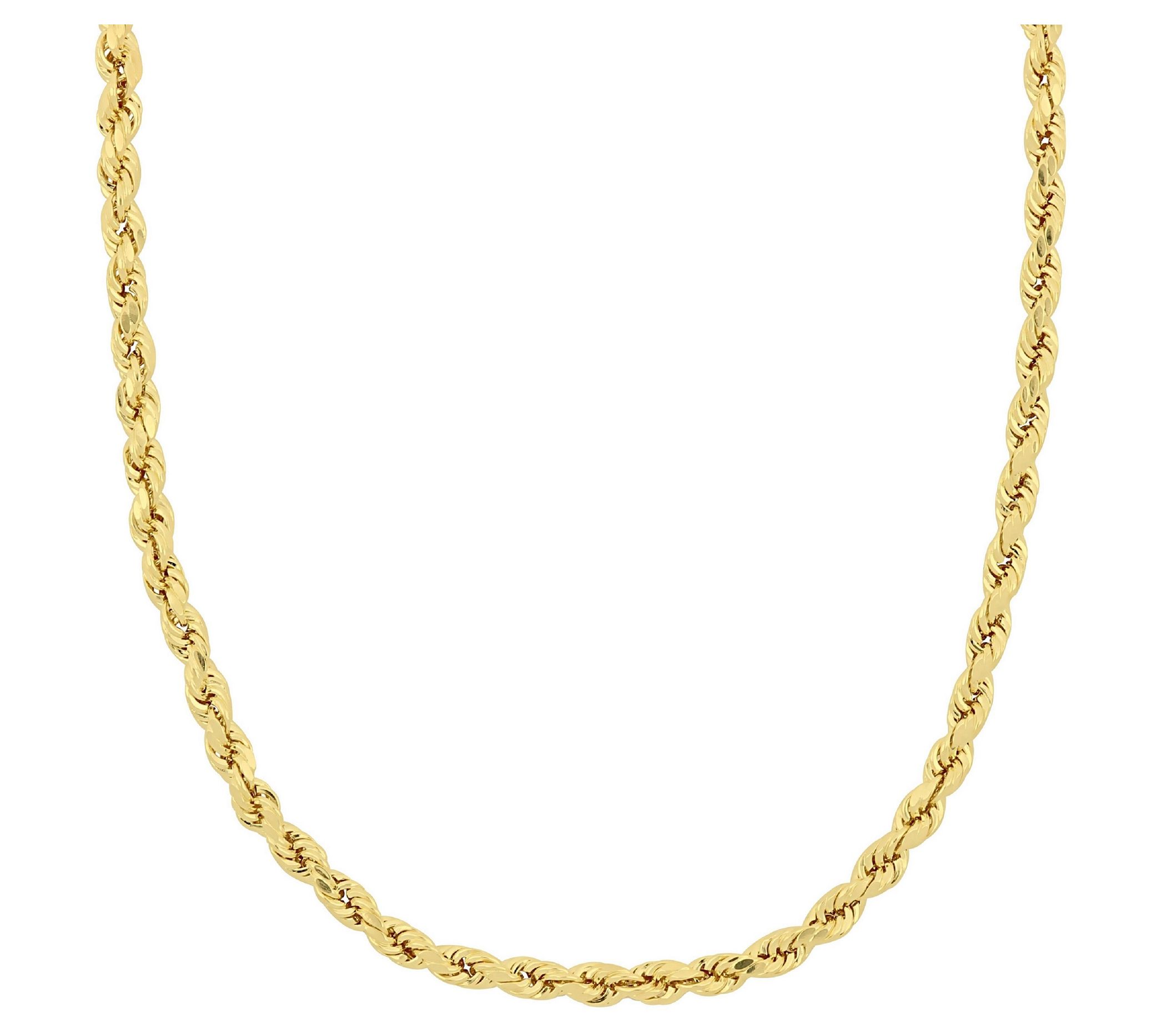 18" Rope Chain Necklace, 14K Yellow Gold