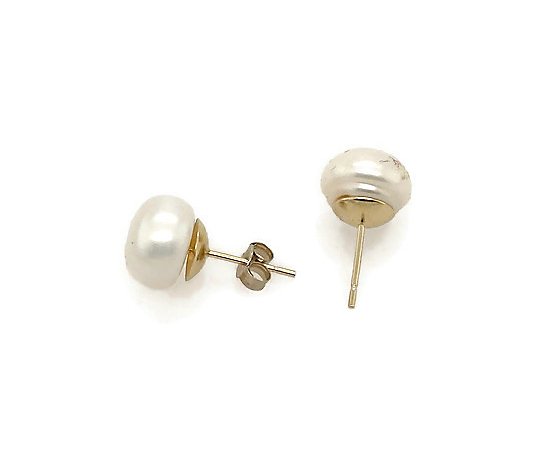 Alkeme 14K Gold Flat Cultured Pearl Stud Earrings