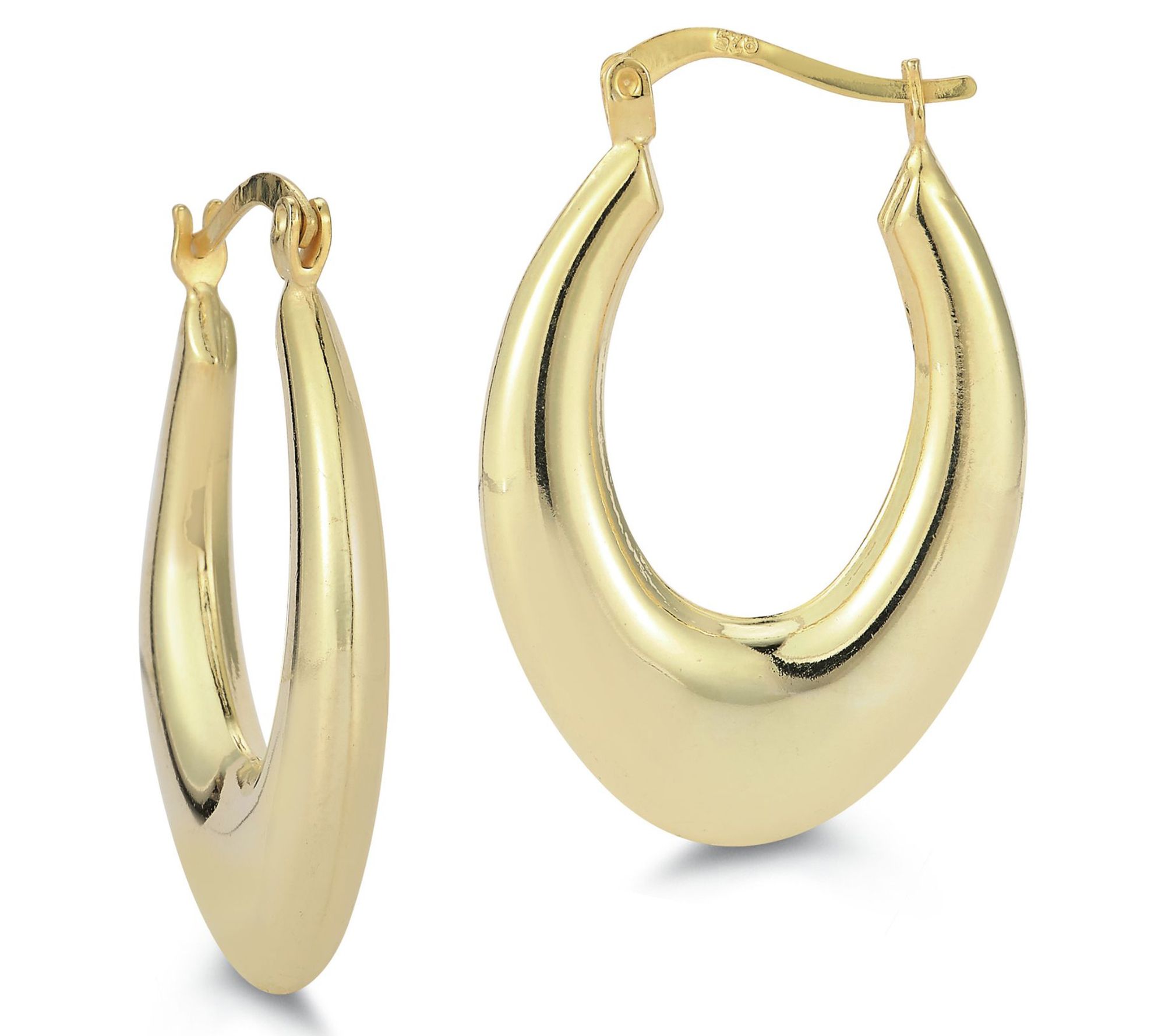 Sterlina Silver Graduated Oval Hoop Earrings, Sterling