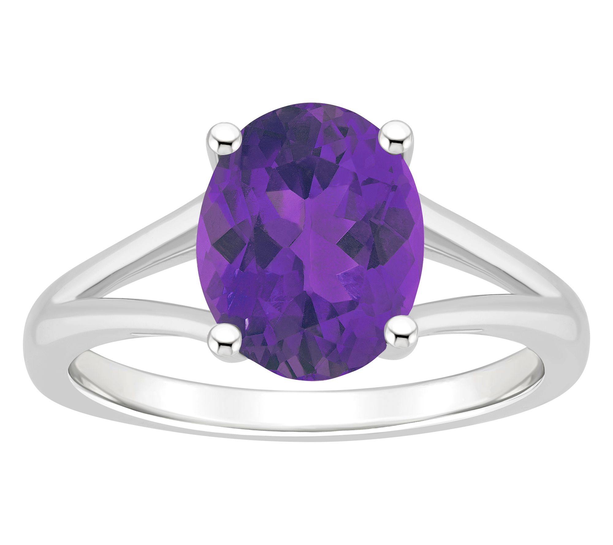 Affinity Gems Oval Gemstone Split Shank Ring, Sterling Silver